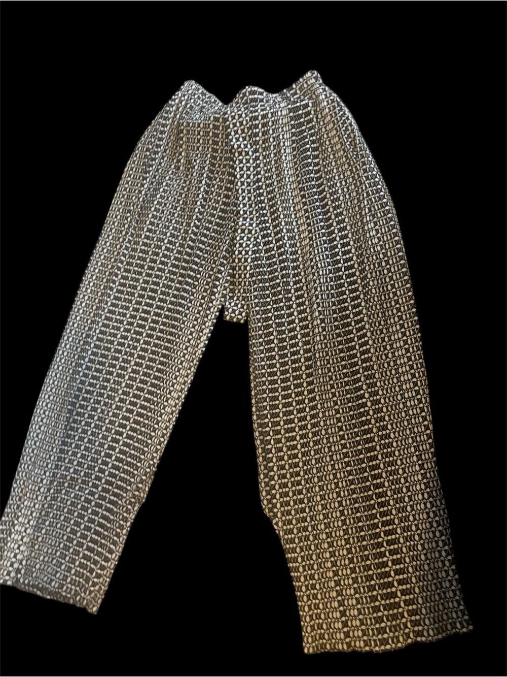 Black and White Geometric Wide Leg Pants with pockets Sz small
